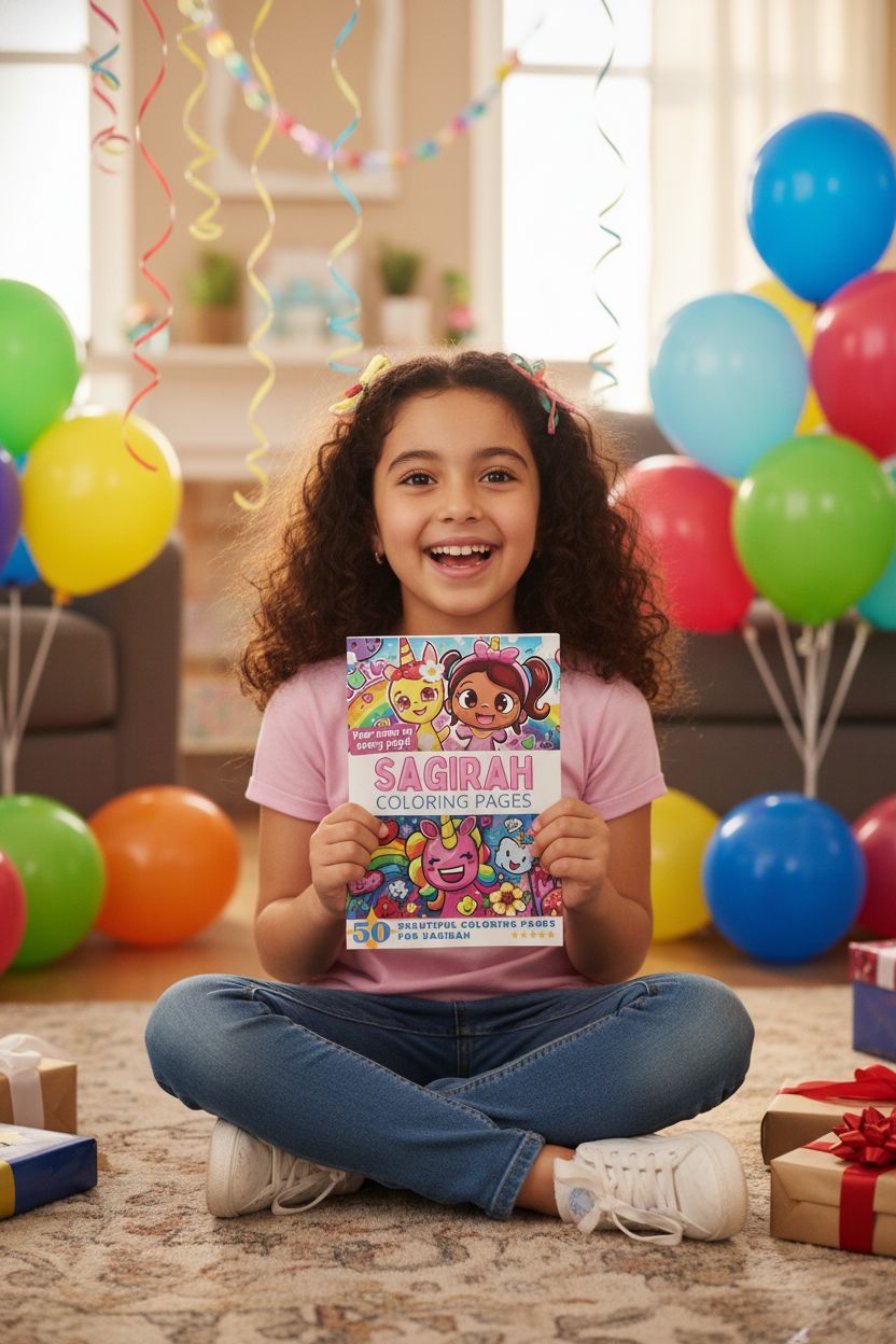 Sagirah coloring book in use