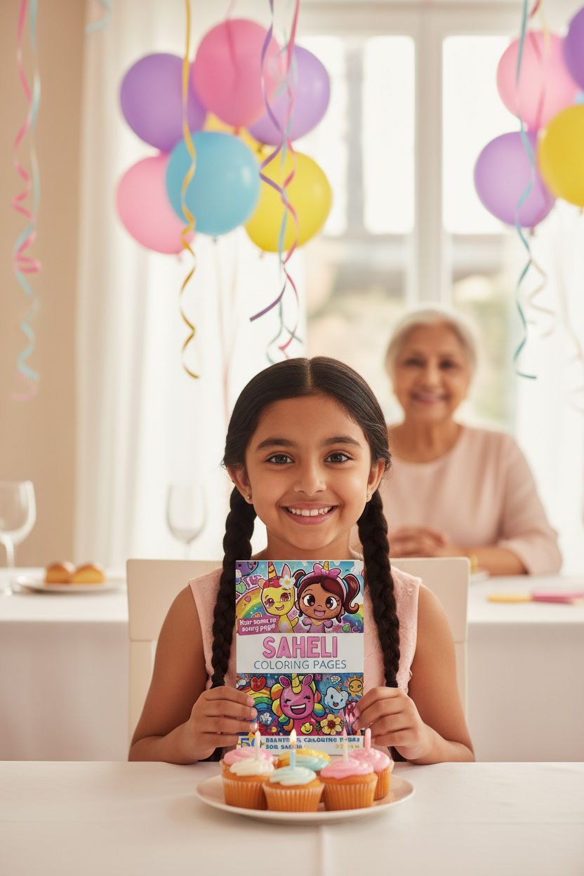 Saheli coloring book in use