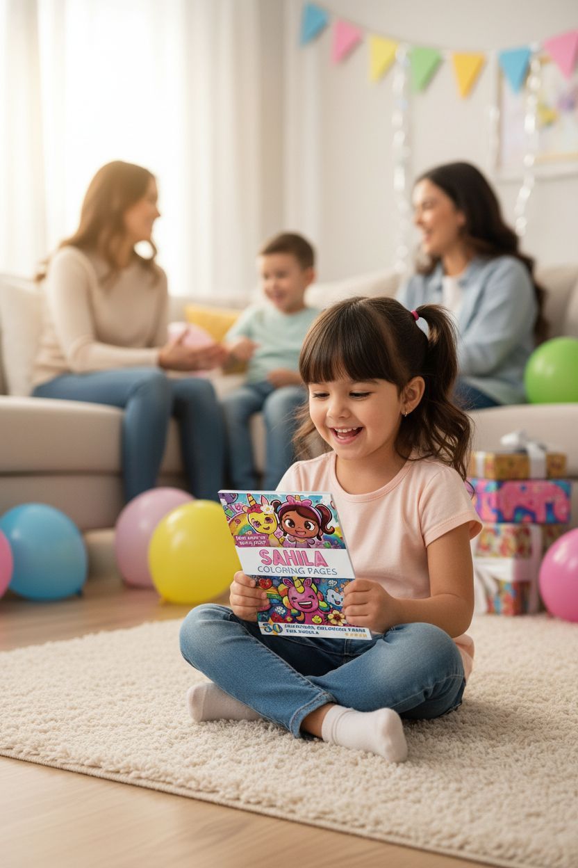 Sahila coloring book in use