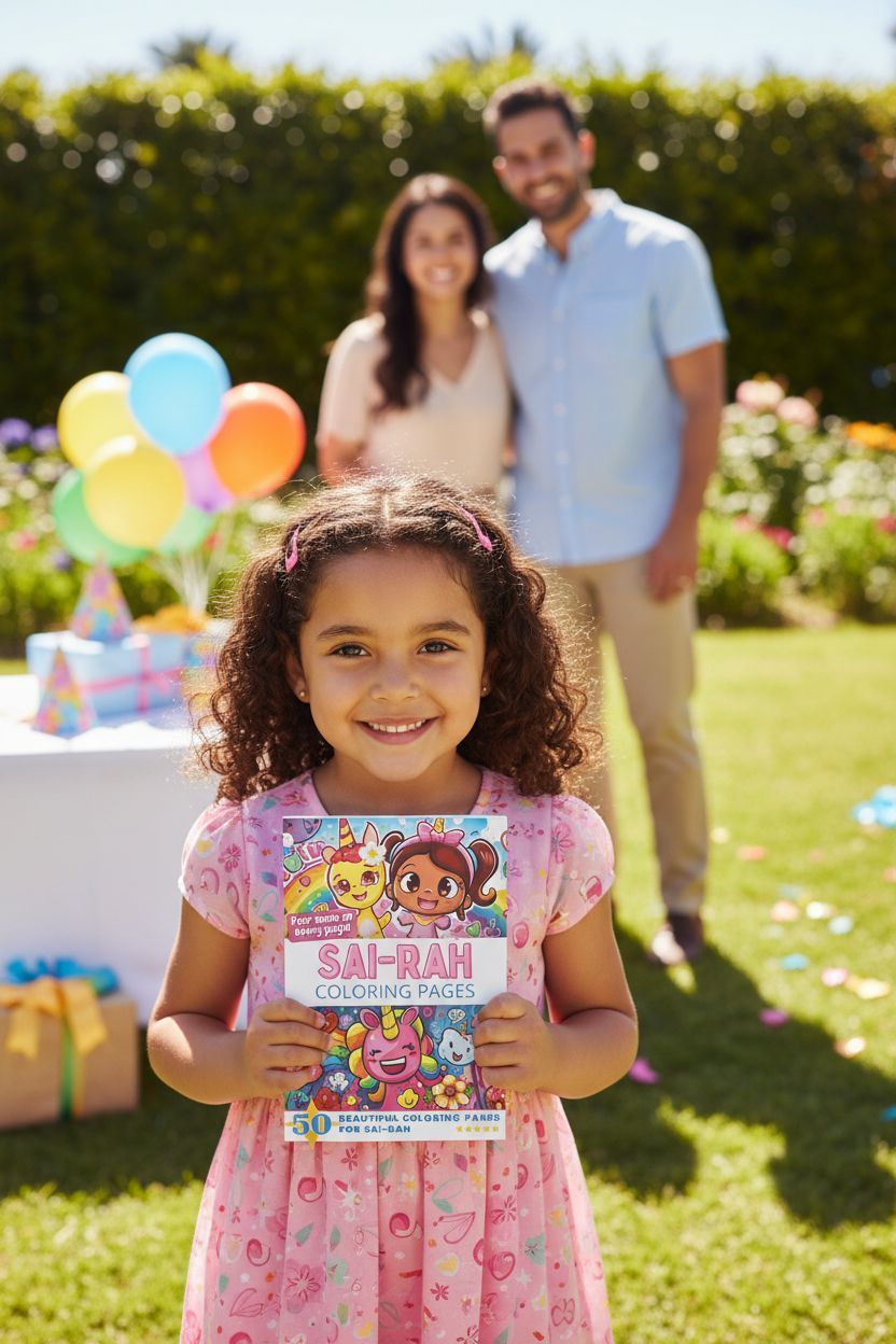 Sai-Rah coloring book in use