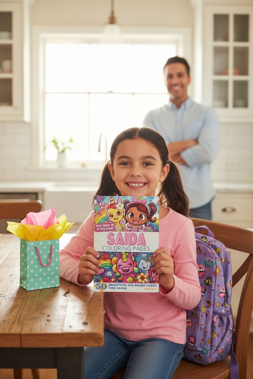 Saida coloring book in use