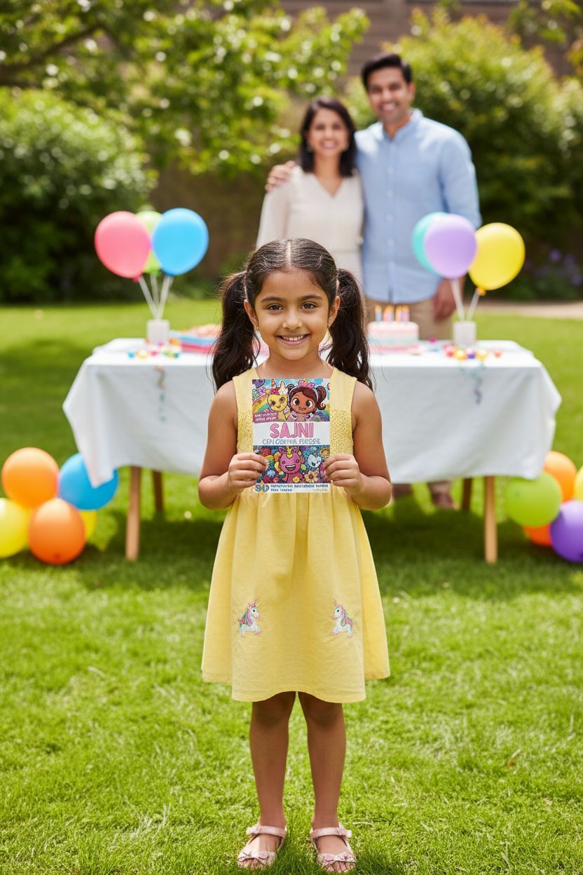 Sajni coloring book in use