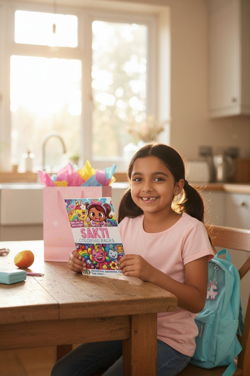 Sakti coloring book in use