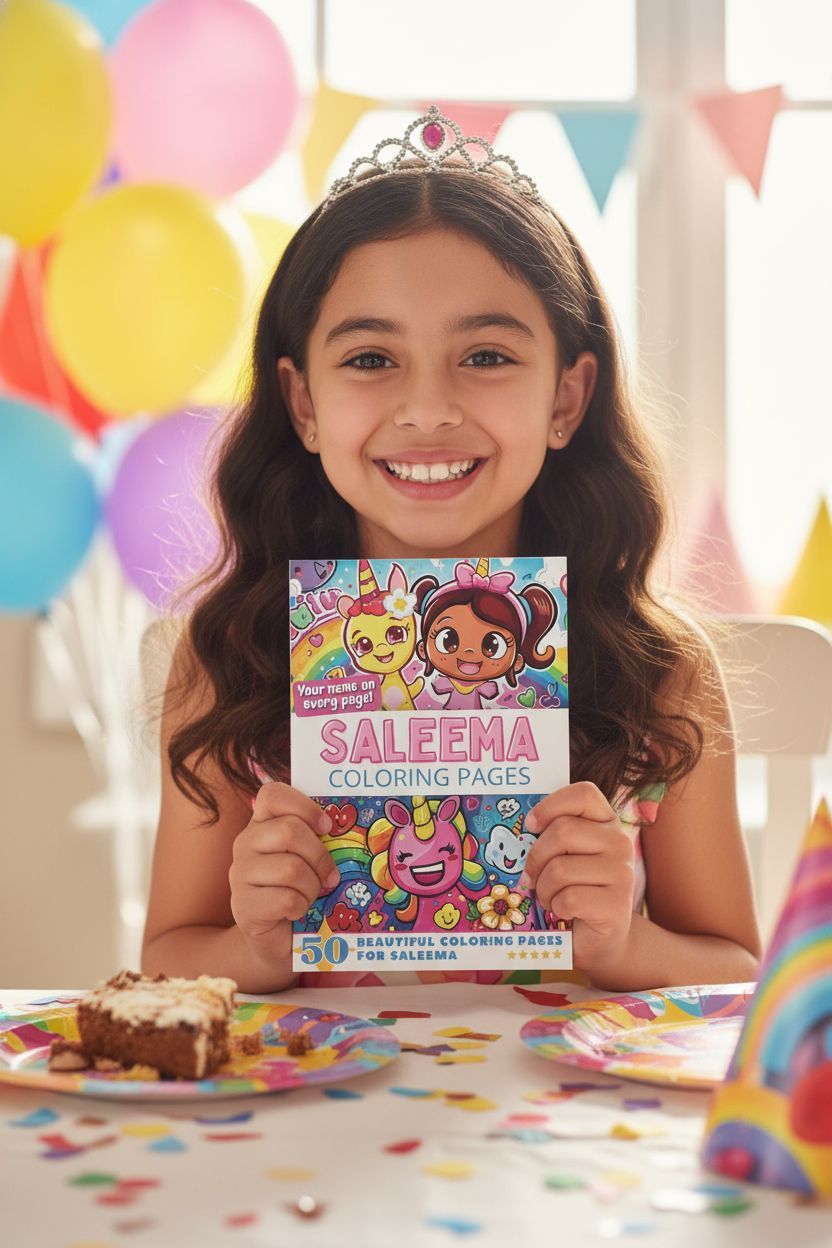 Saleema coloring book in use