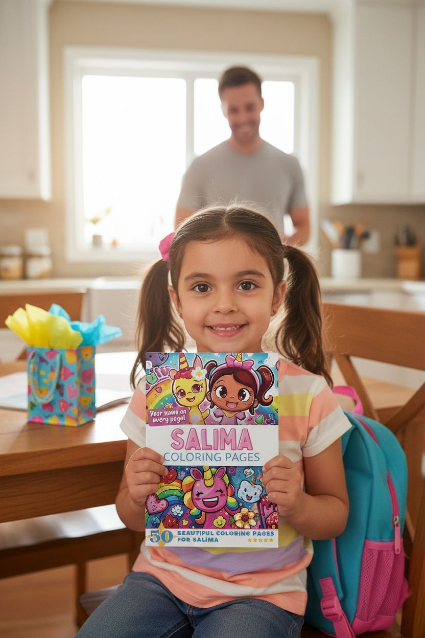 Salima coloring book in use