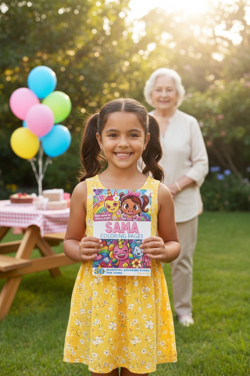 Sama coloring book in use