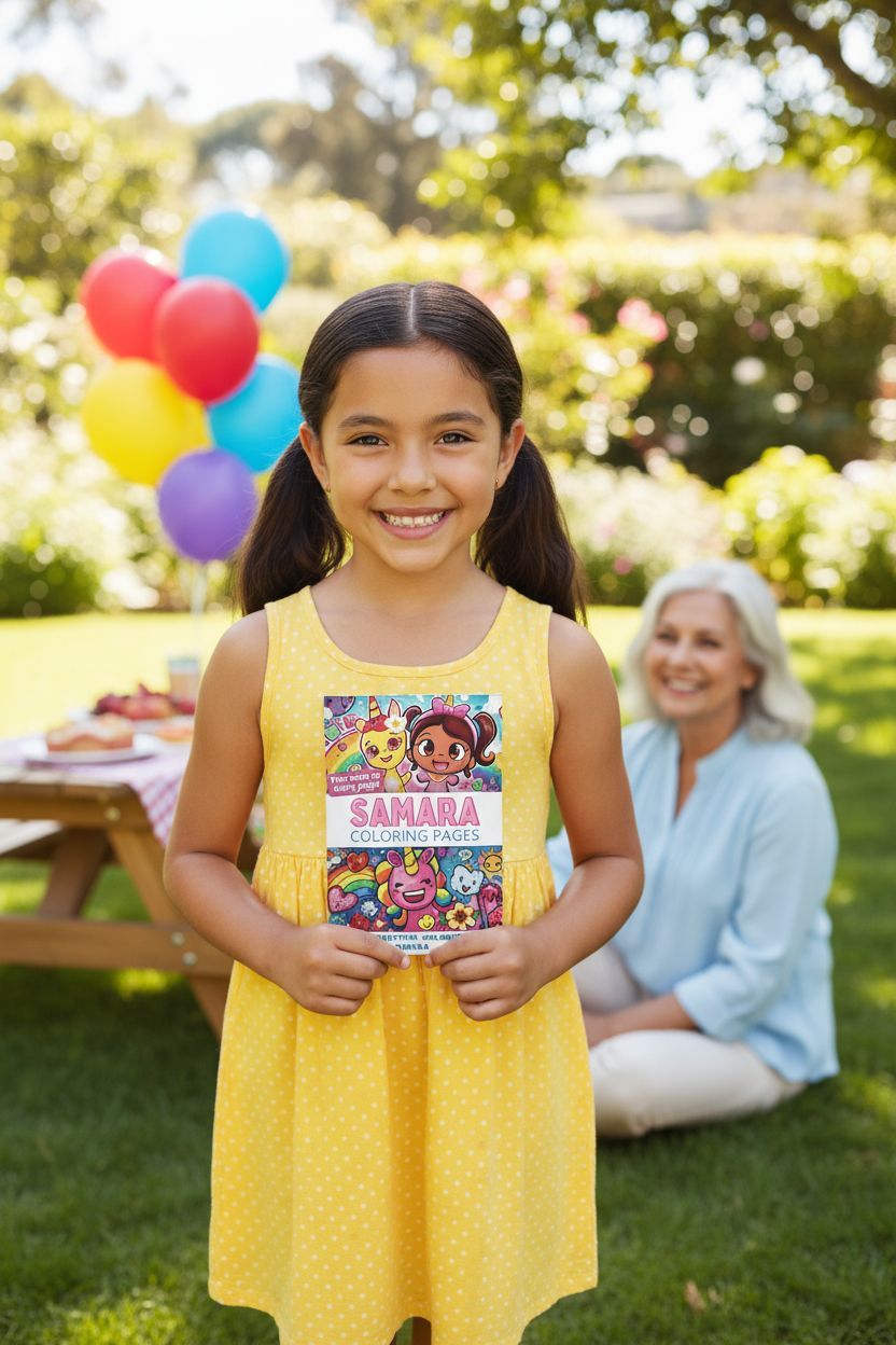 Samara coloring book in use