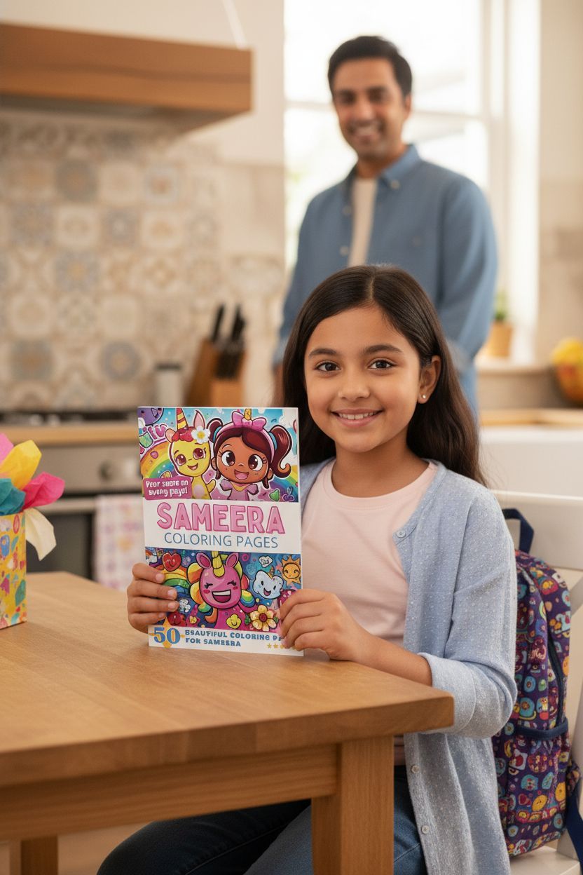 Sameera coloring book in use
