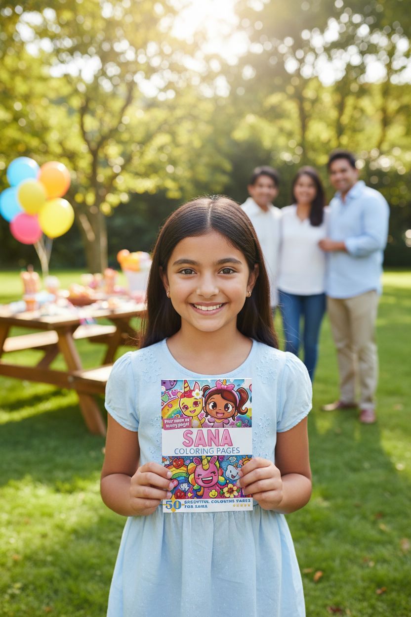 Sana coloring book in use