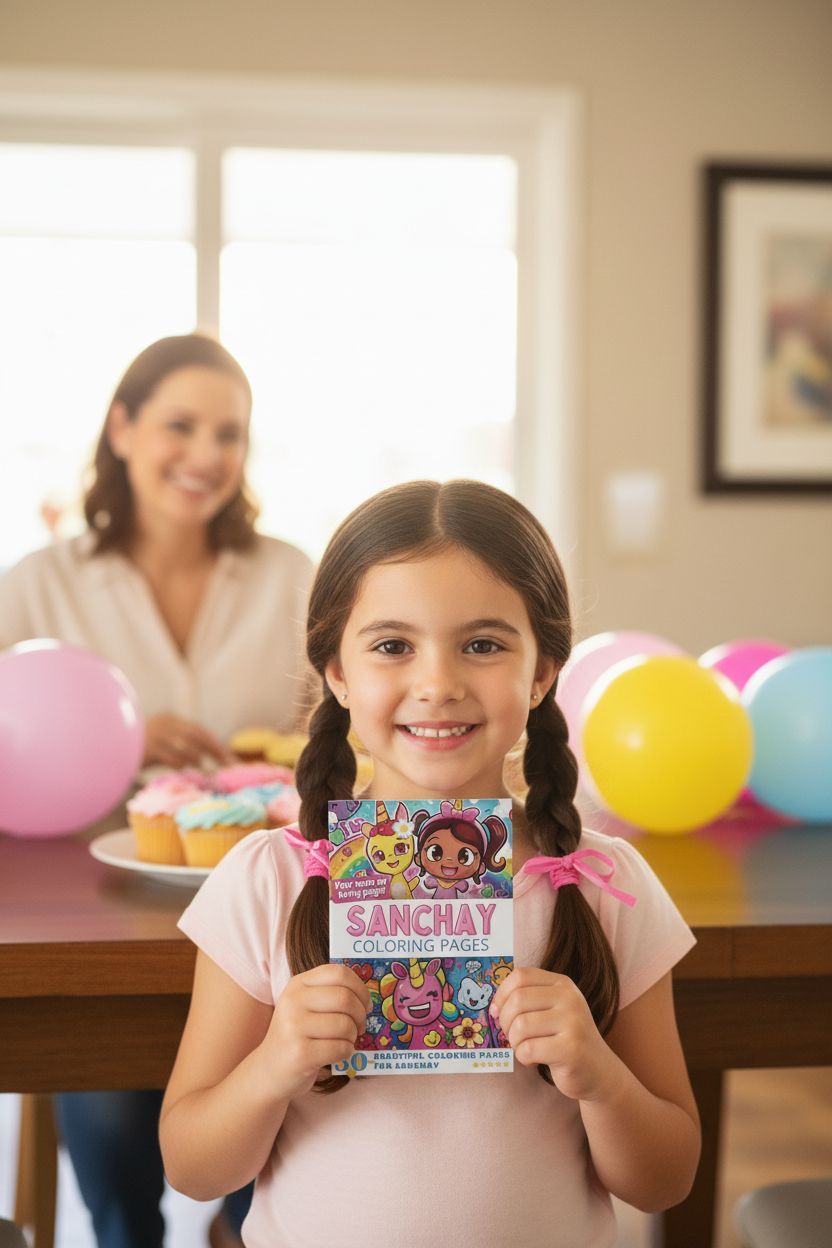 Sanchay coloring book in use