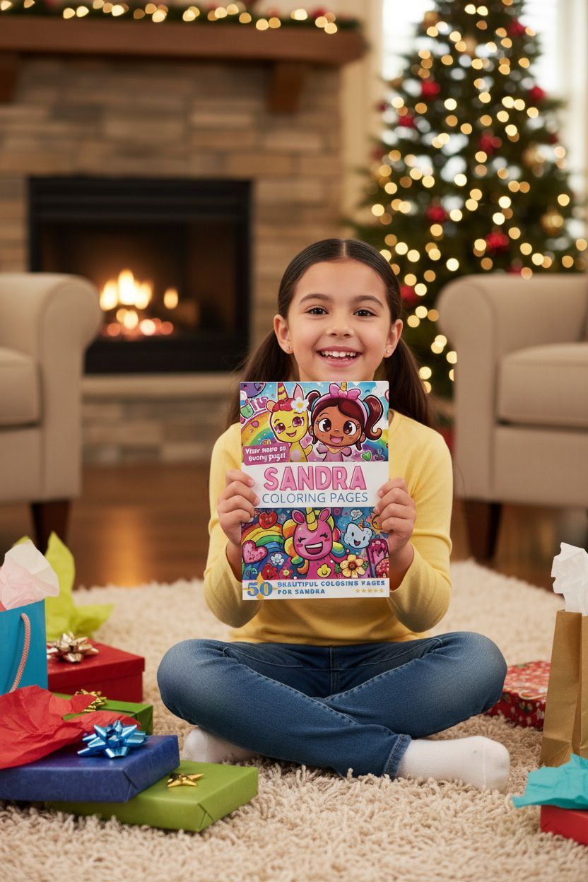 Sandra coloring book in use