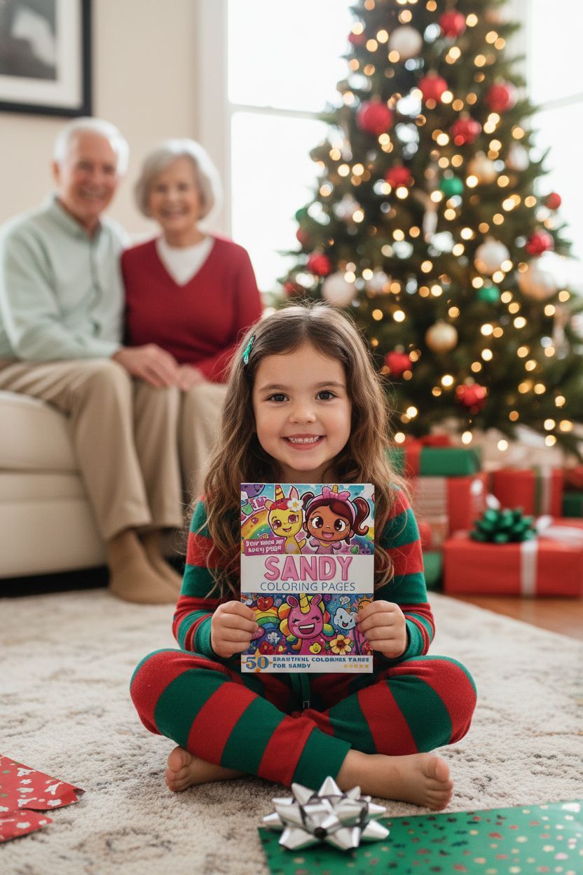 Sandy Christmas coloring pages gift