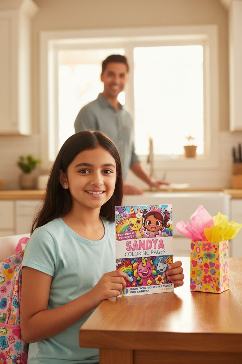 Sandya coloring book in use