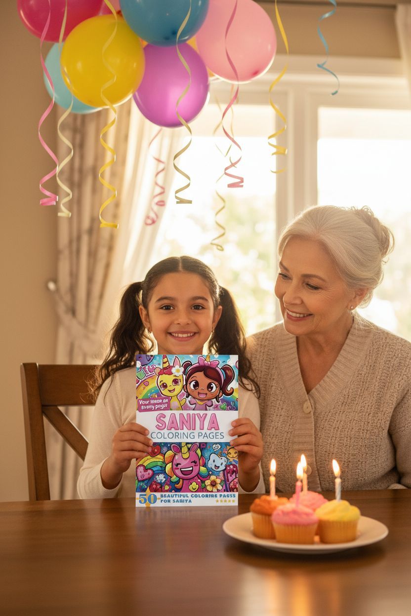 Saniya coloring book in use