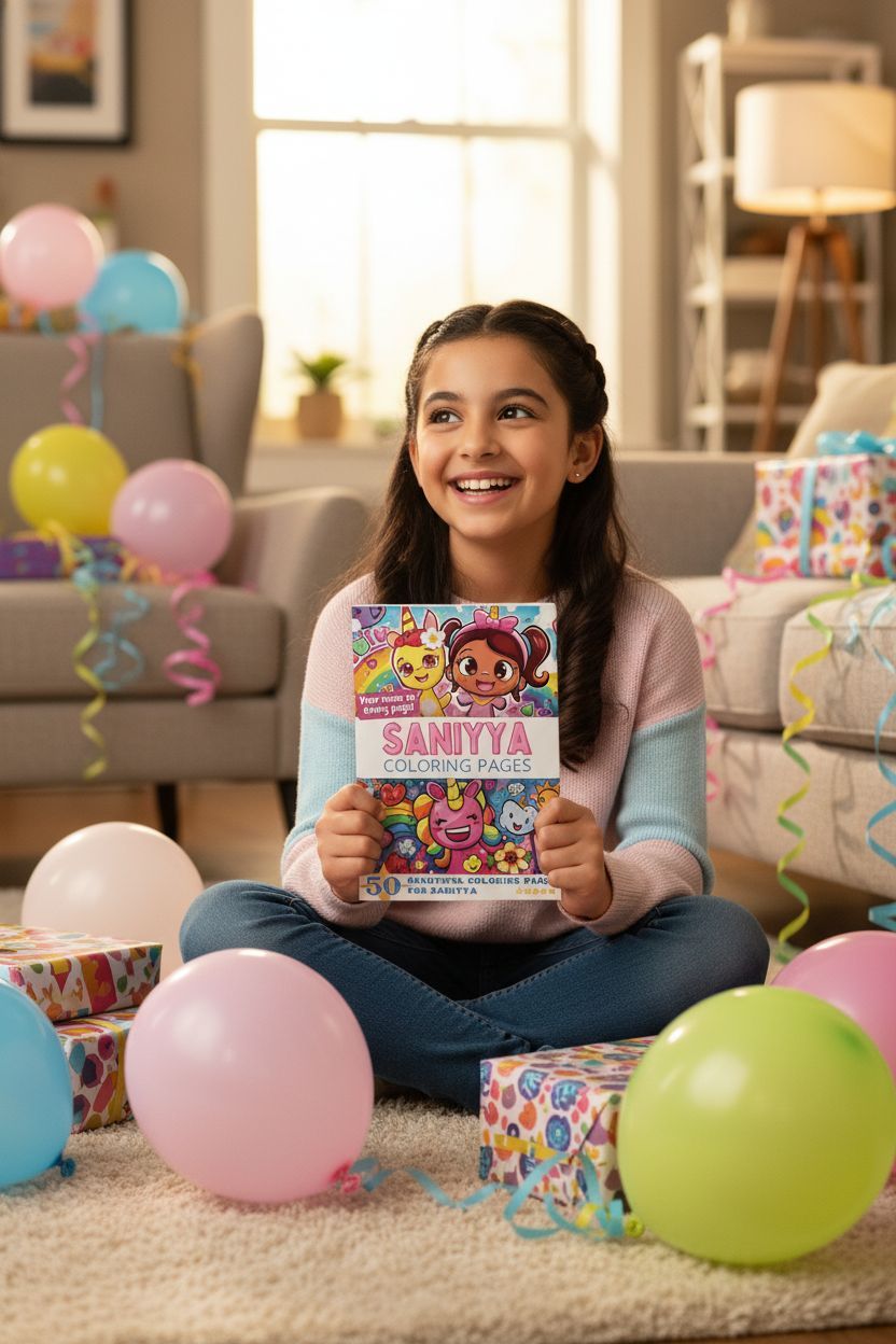 Saniyya coloring book in use