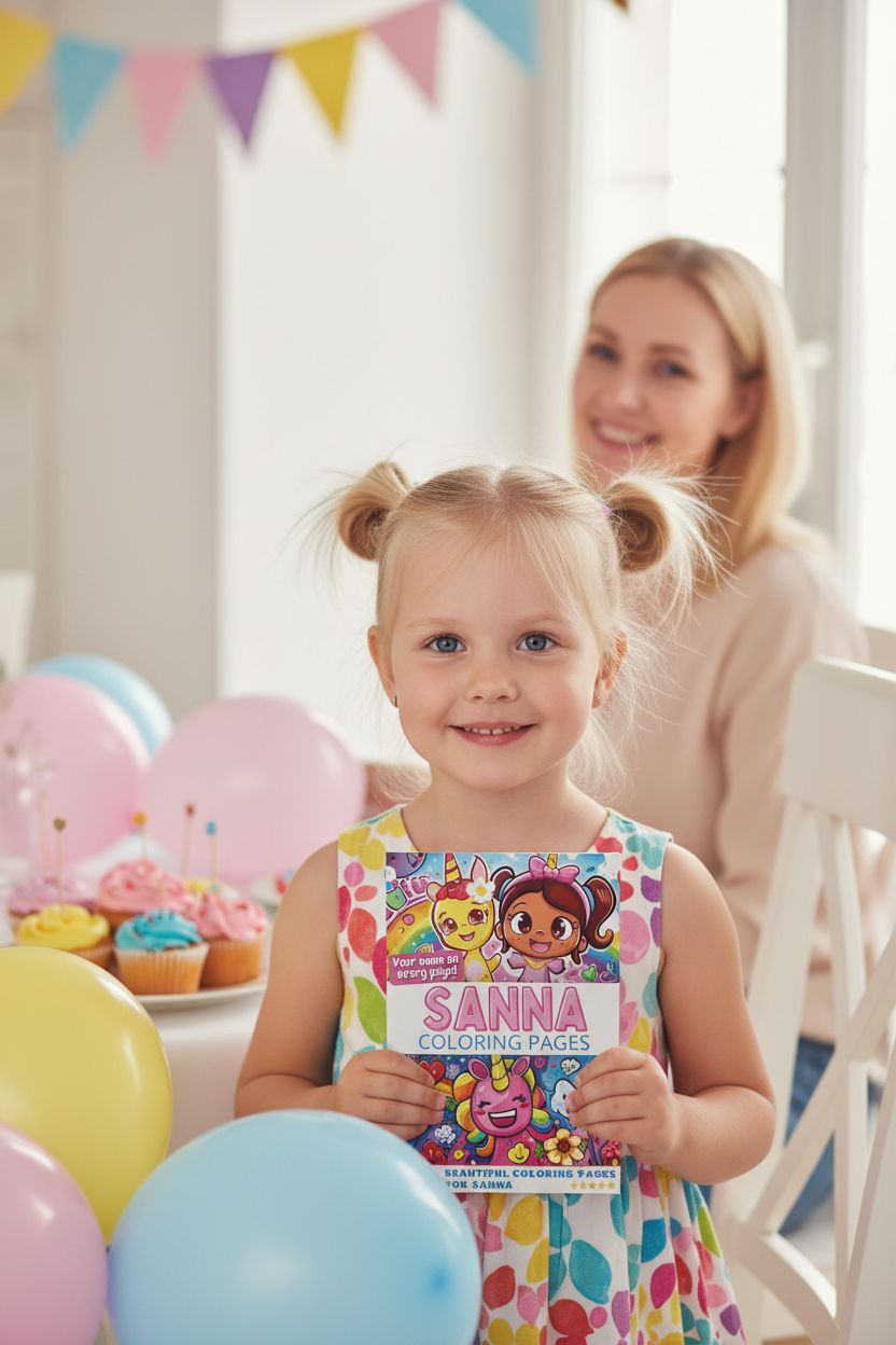 Sanna coloring book in use