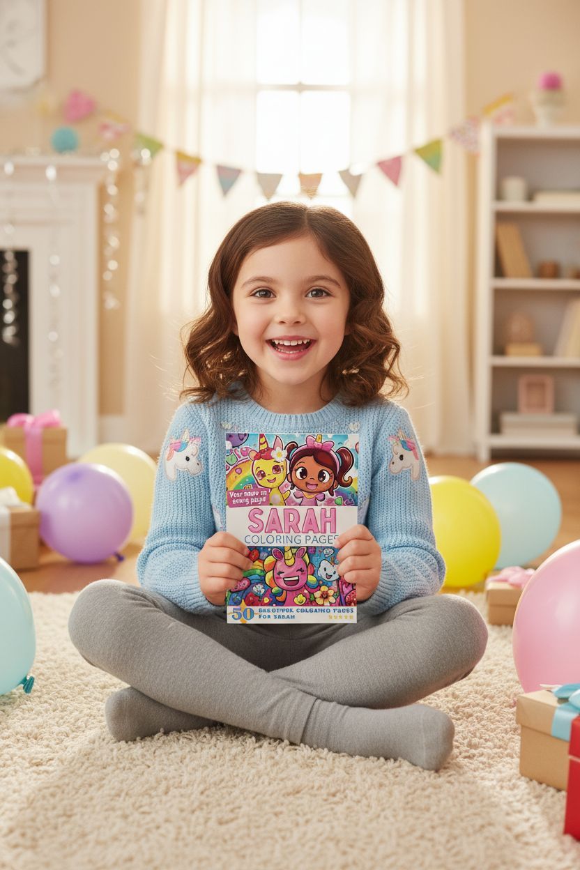 Sarah coloring book in use