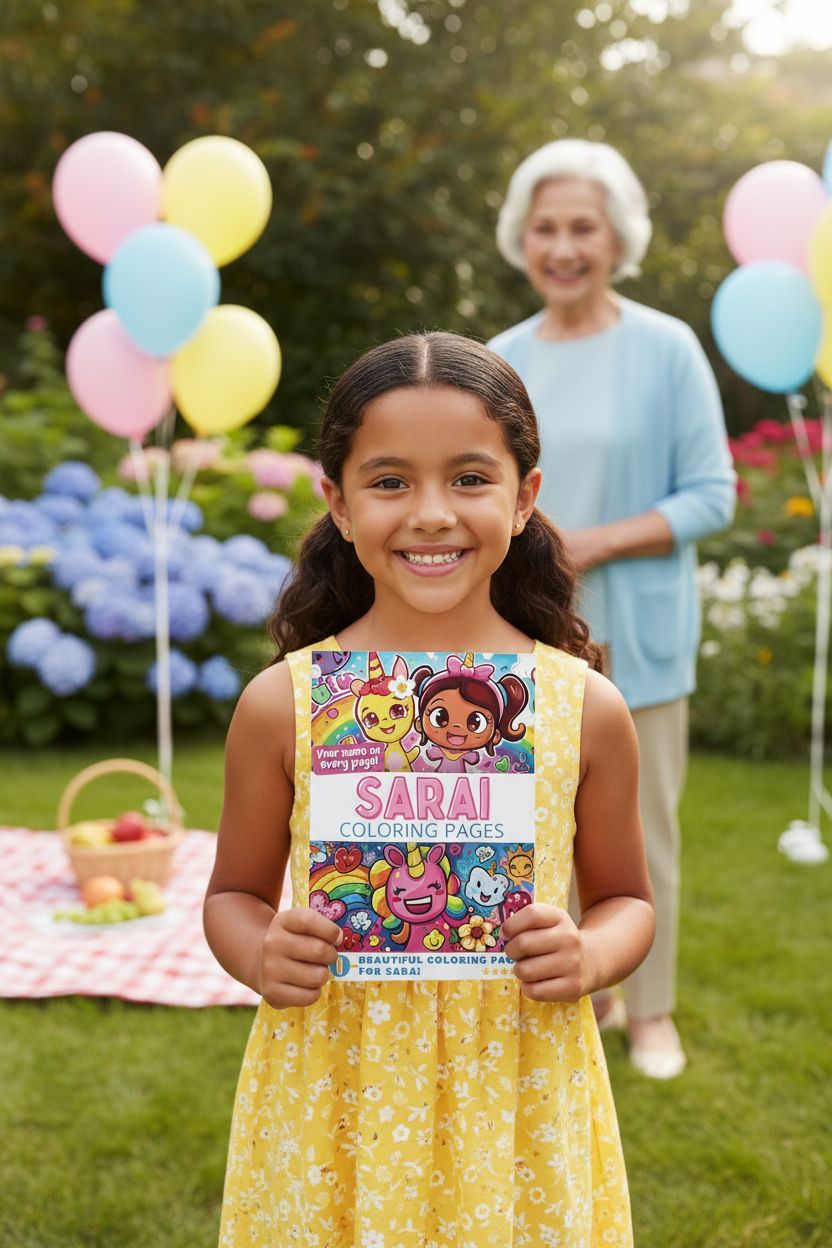 Sarai coloring book in use