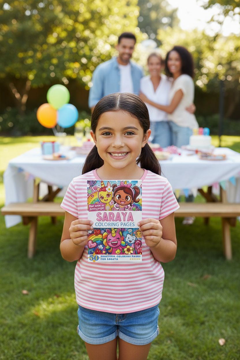 Saraya coloring book in use