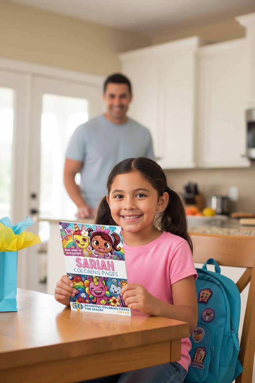 Sariah coloring book in use