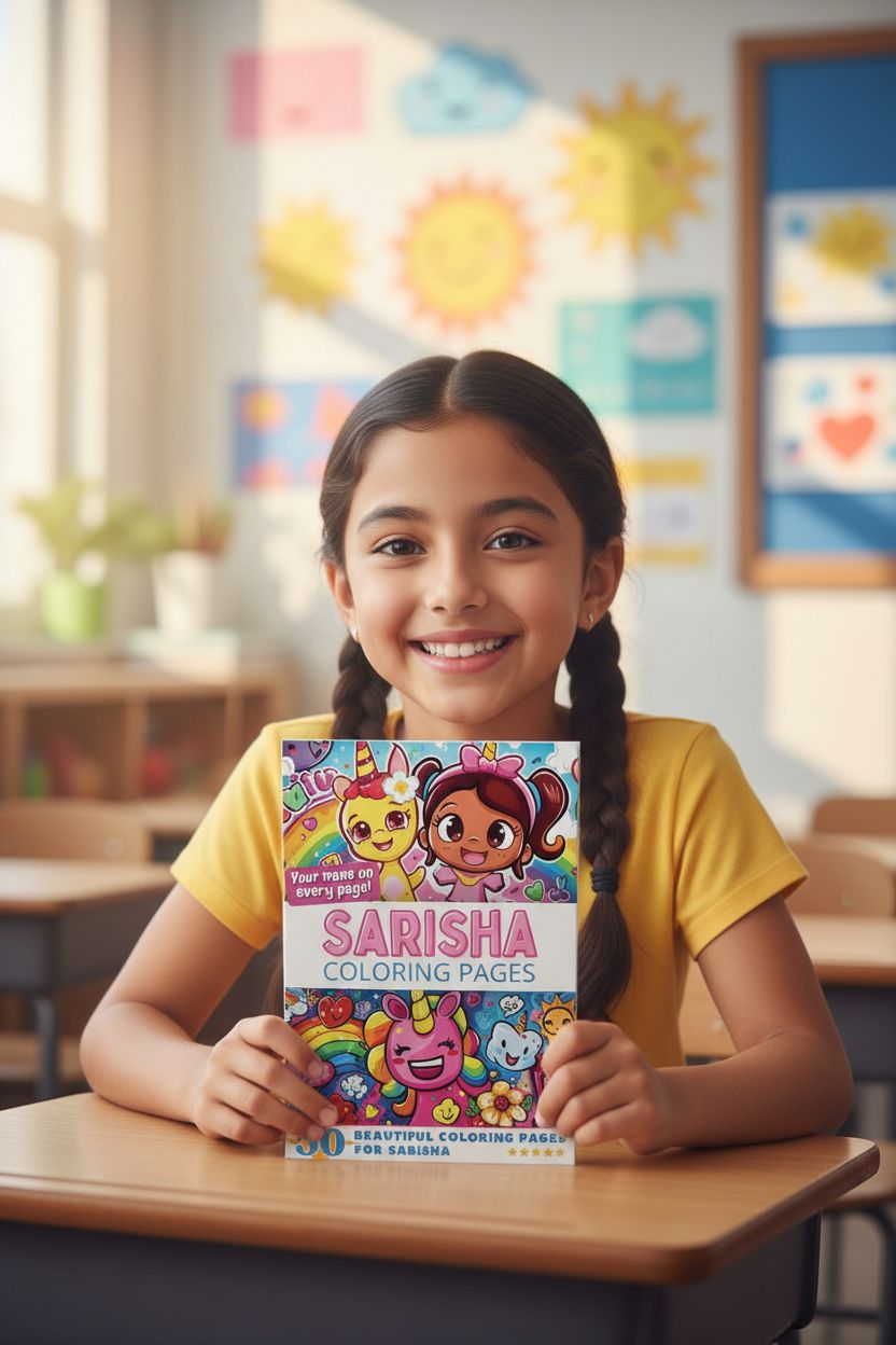 Sarisha coloring book in use