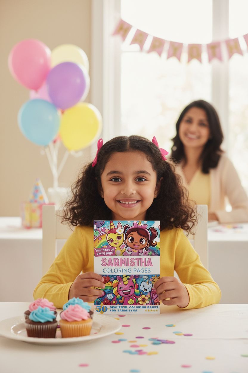 Sarmistha coloring book in use