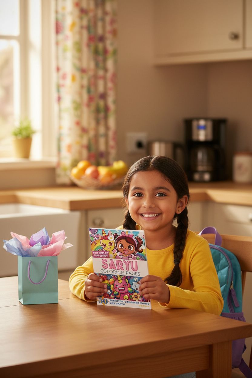 Saryu coloring book in use