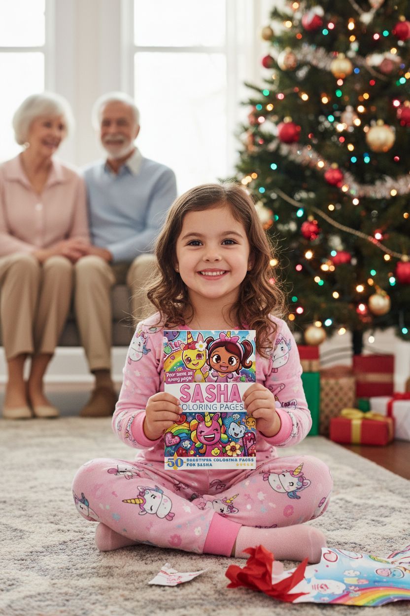 Sasha Christmas coloring pages gift