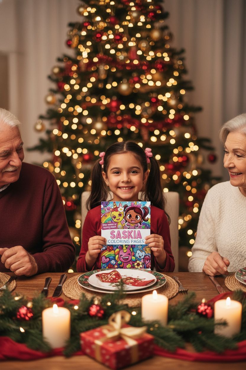 Saskia Christmas coloring pages gift