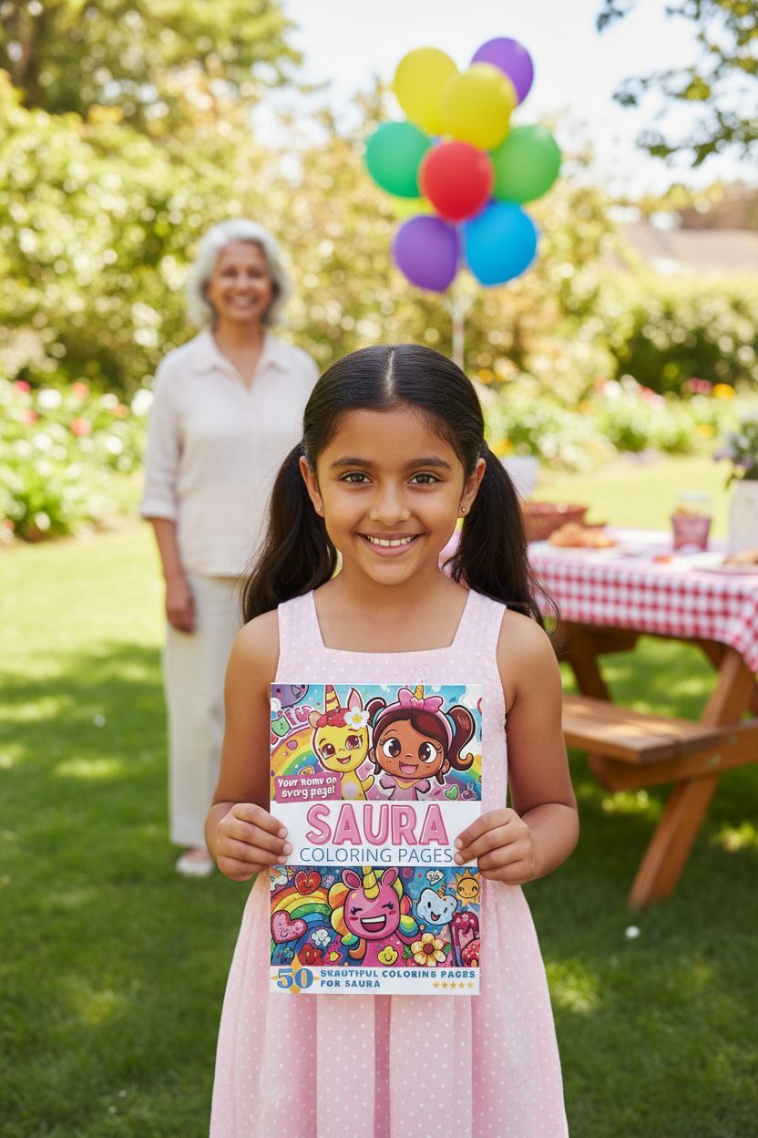 Saura coloring book in use