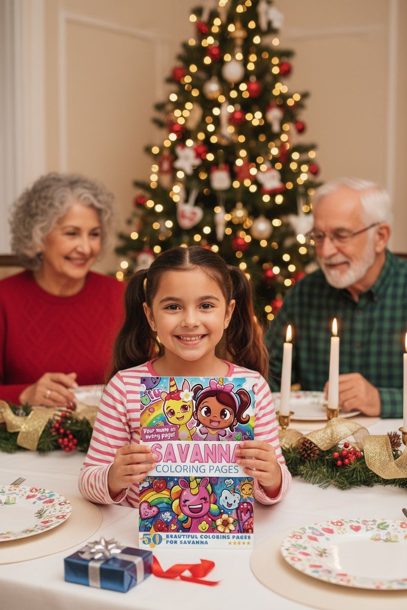 Savanna Christmas coloring pages gift