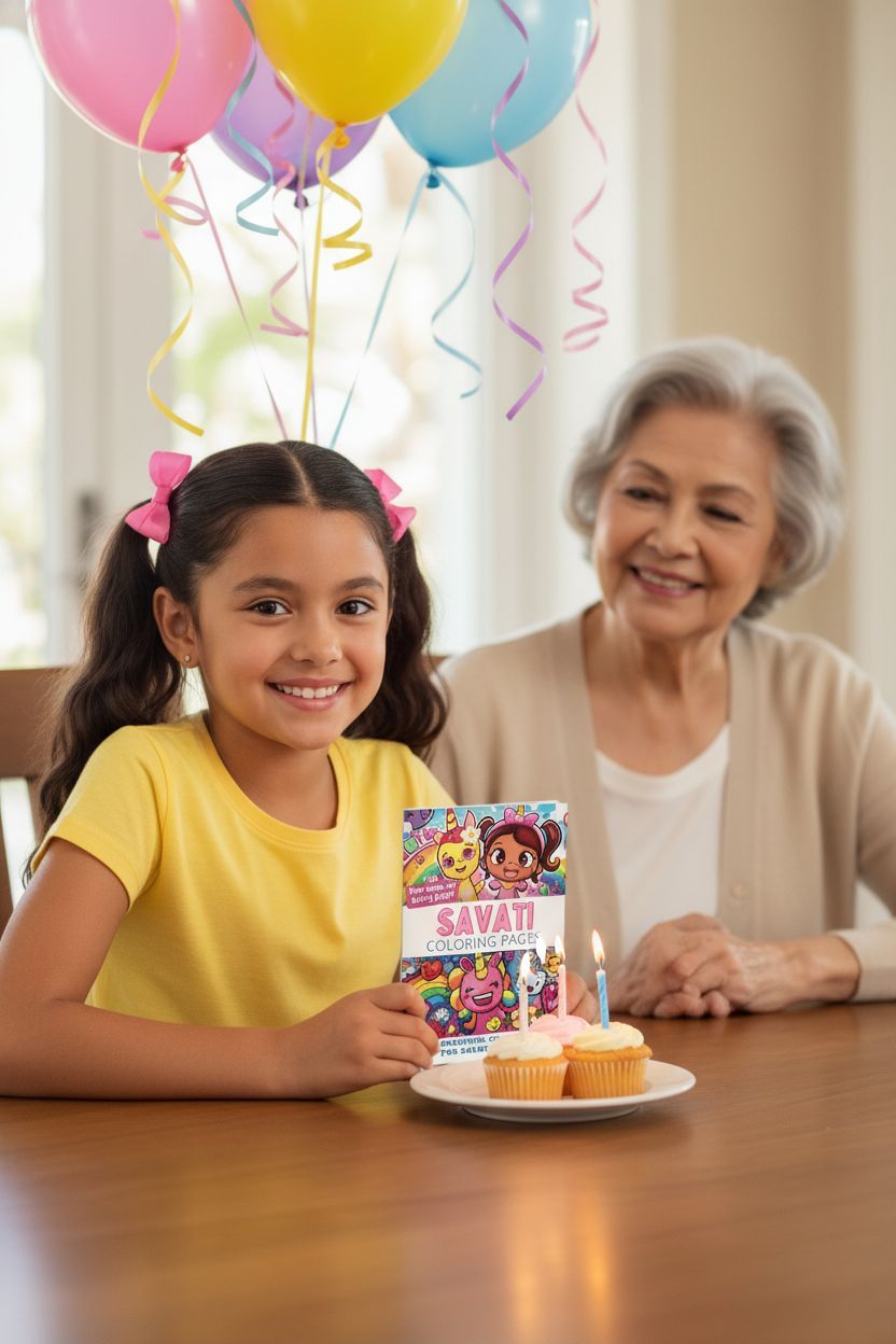 Savati coloring book in use