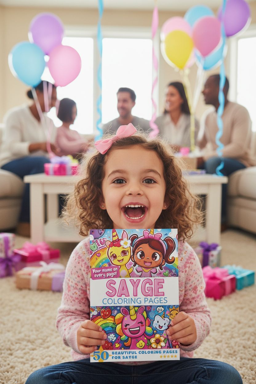 Sayge coloring book in use