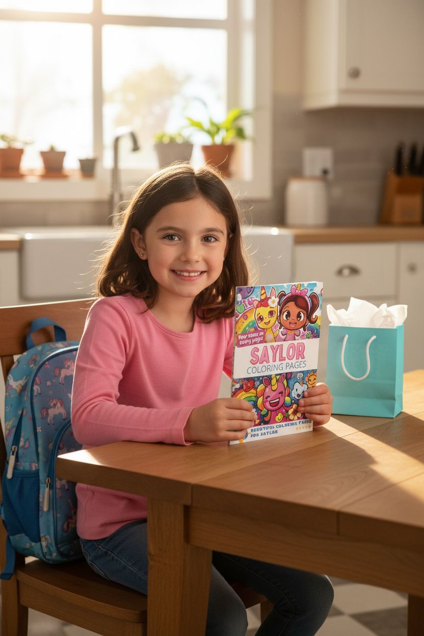 Saylor coloring book in use