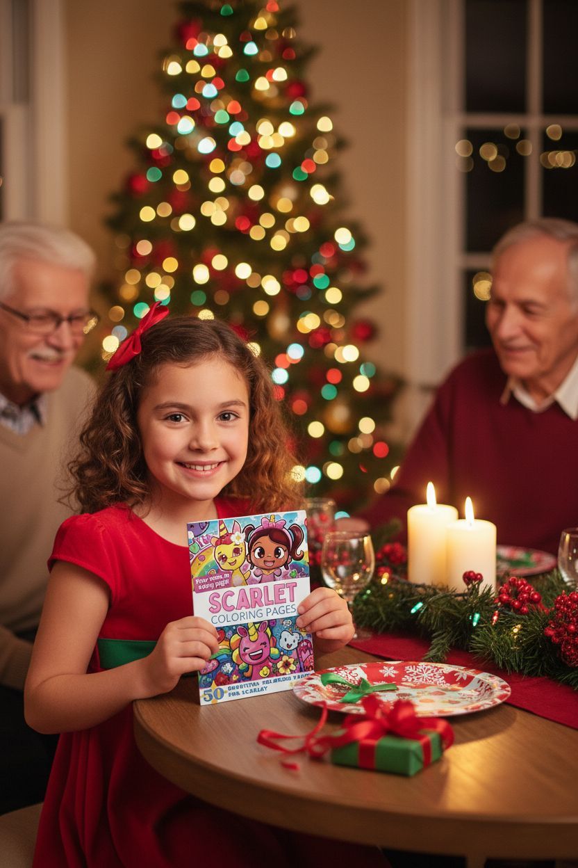 Scarlet Christmas coloring pages gift