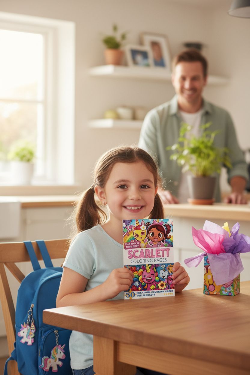 Scarlett coloring book in use