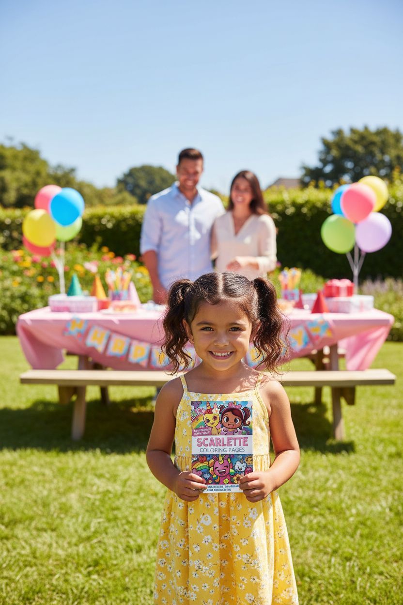 Scarlette coloring book in use