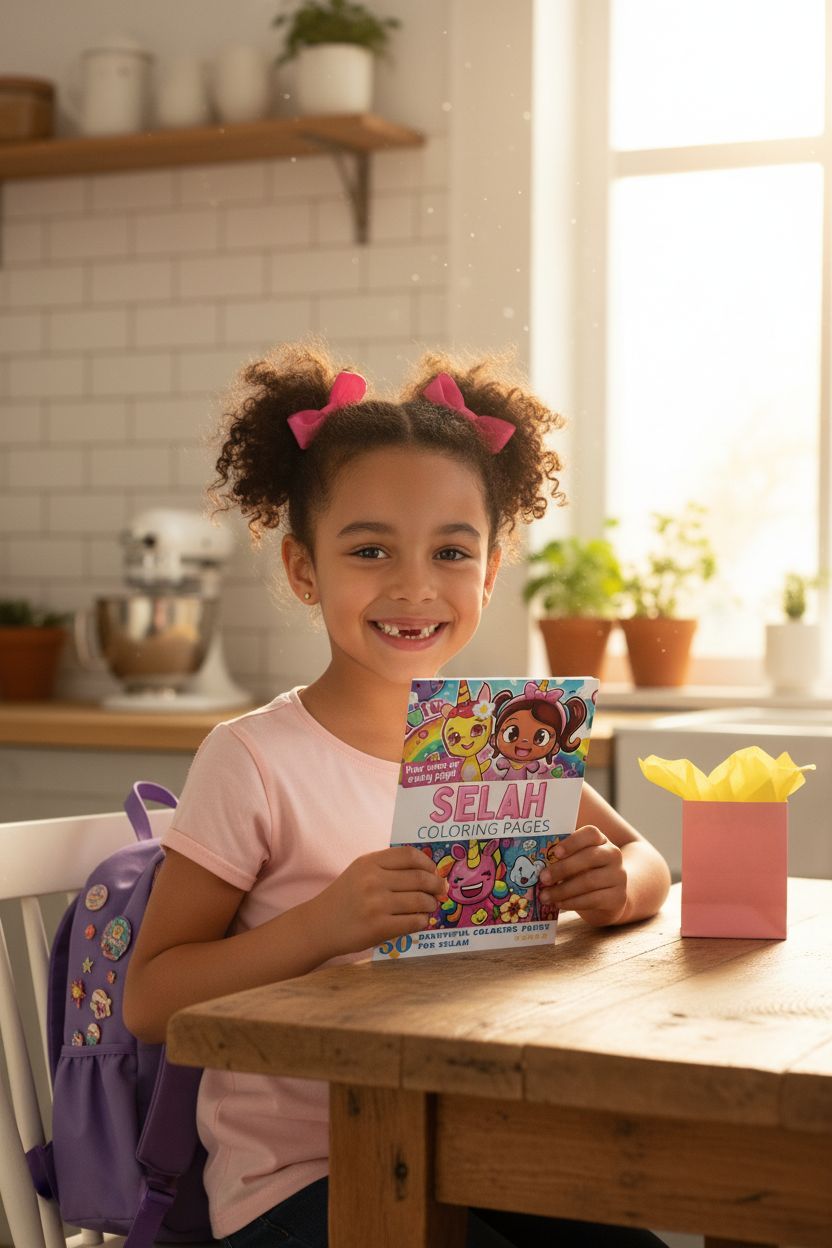 Selah coloring book in use