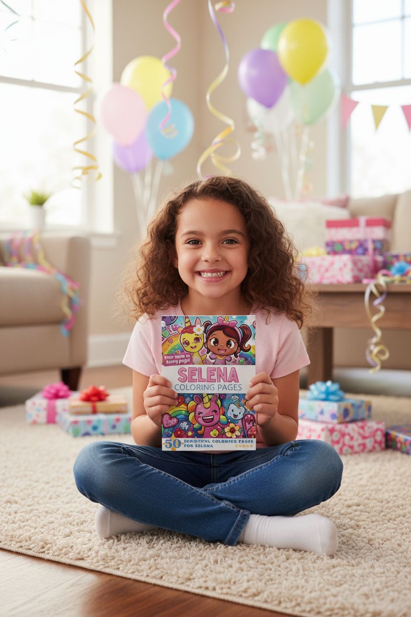 Selena coloring book in use