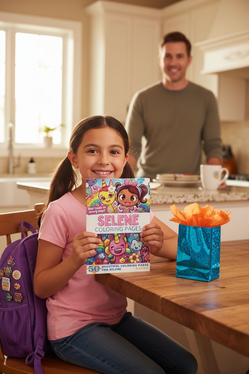 Selene coloring book in use