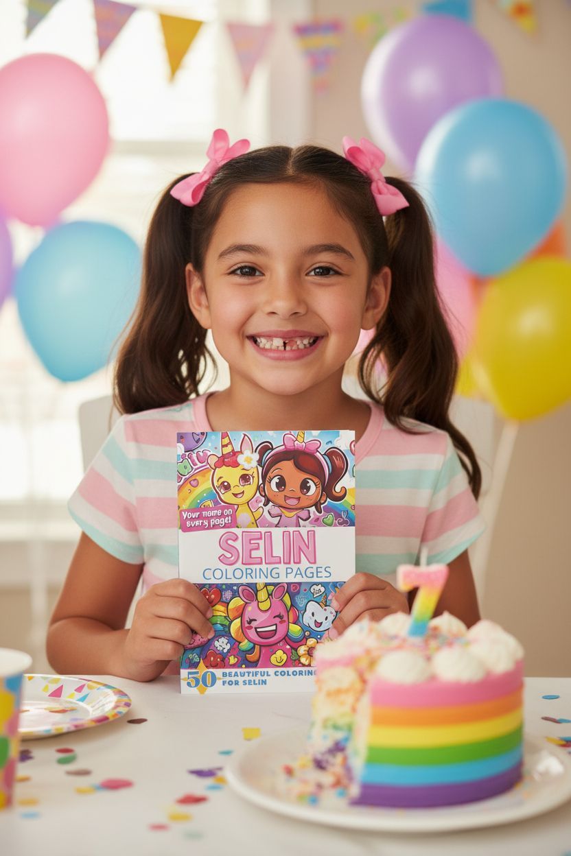 Selin coloring book in use