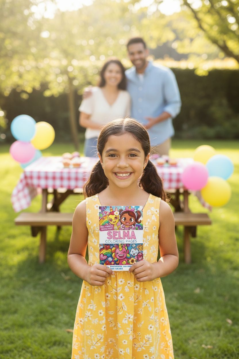 Selma coloring book in use