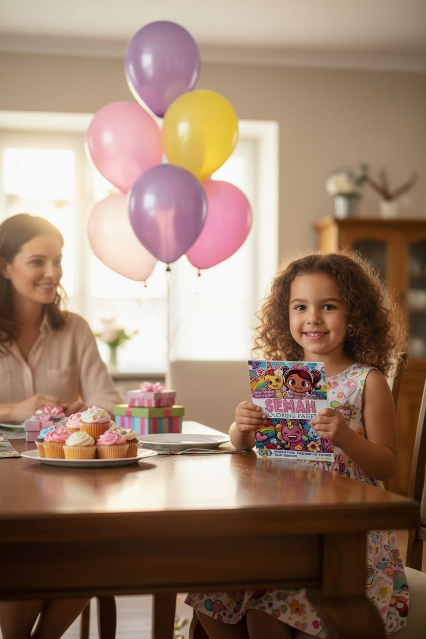 Semah coloring book in use