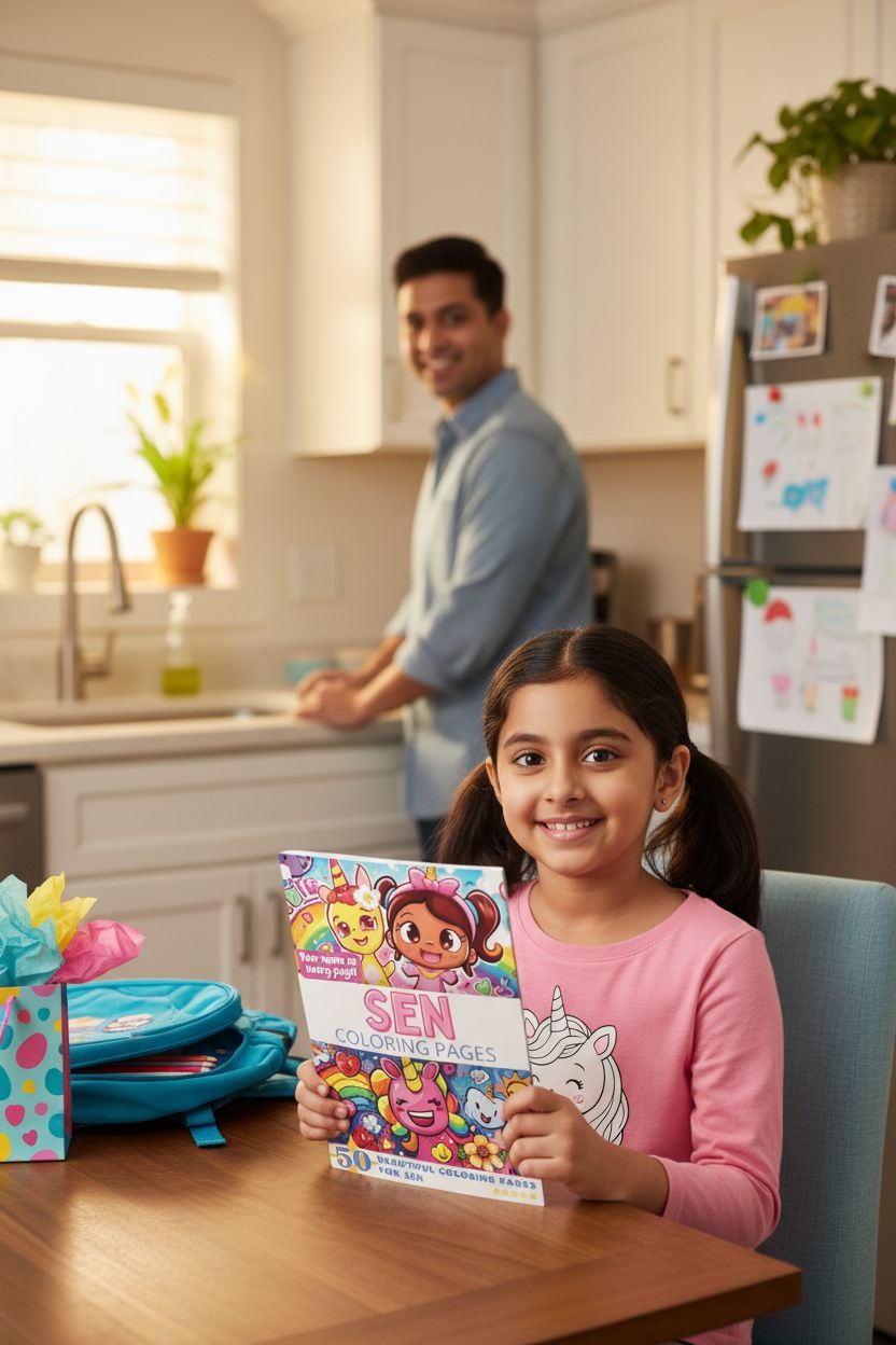 Sen coloring book in use