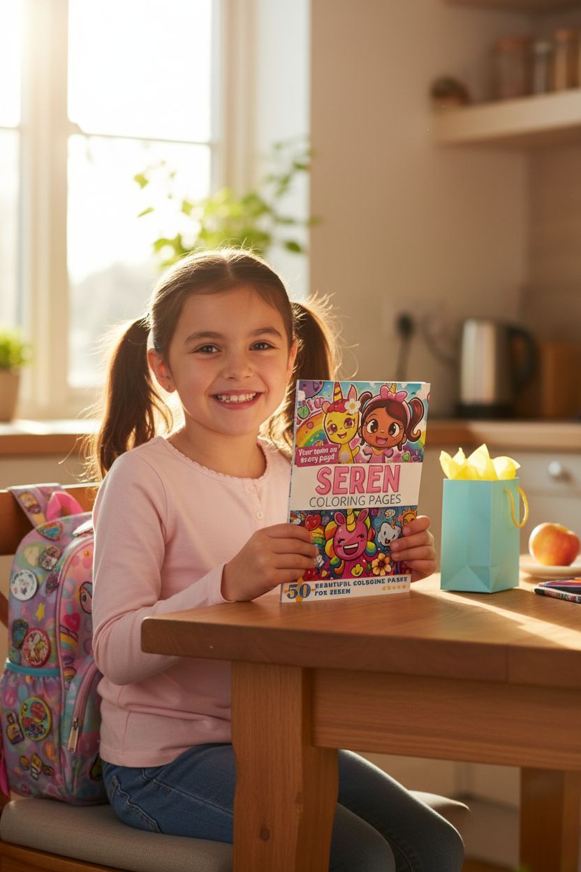 Seren coloring book in use