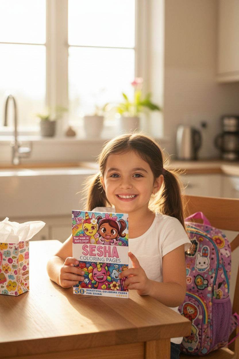 Sesha coloring book in use