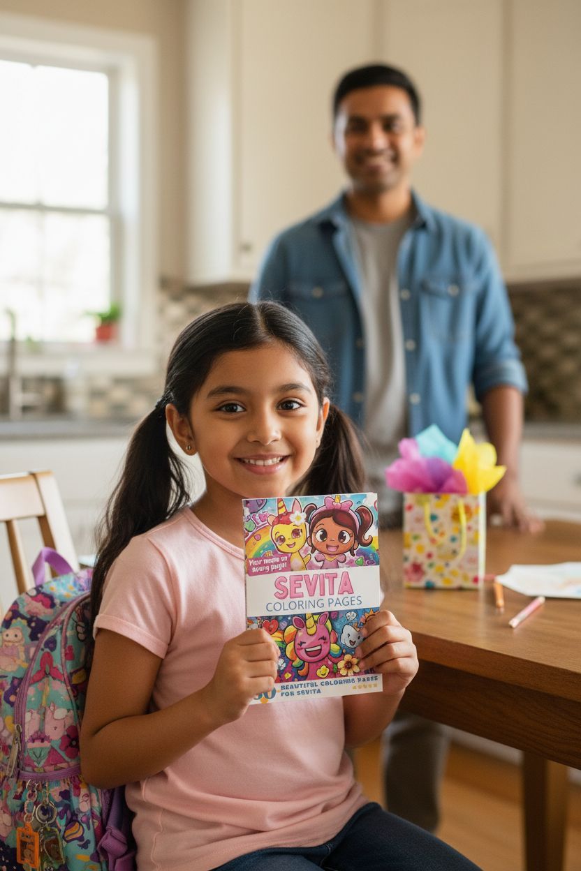 Sevita coloring book in use