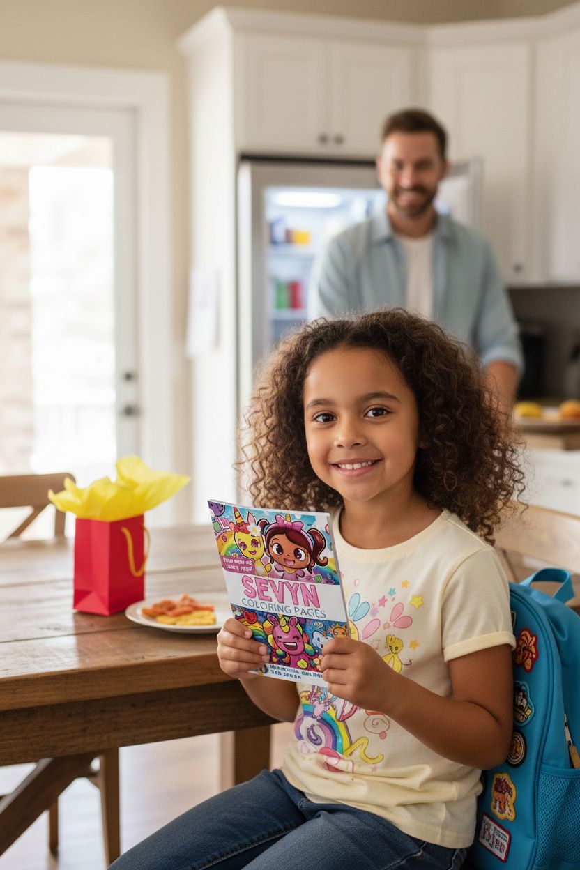 Sevyn coloring book in use