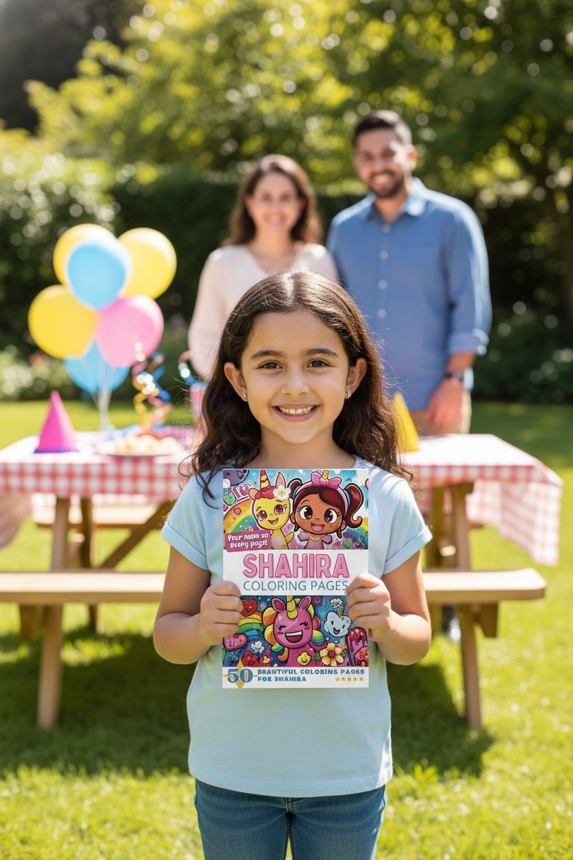Shahira coloring book in use