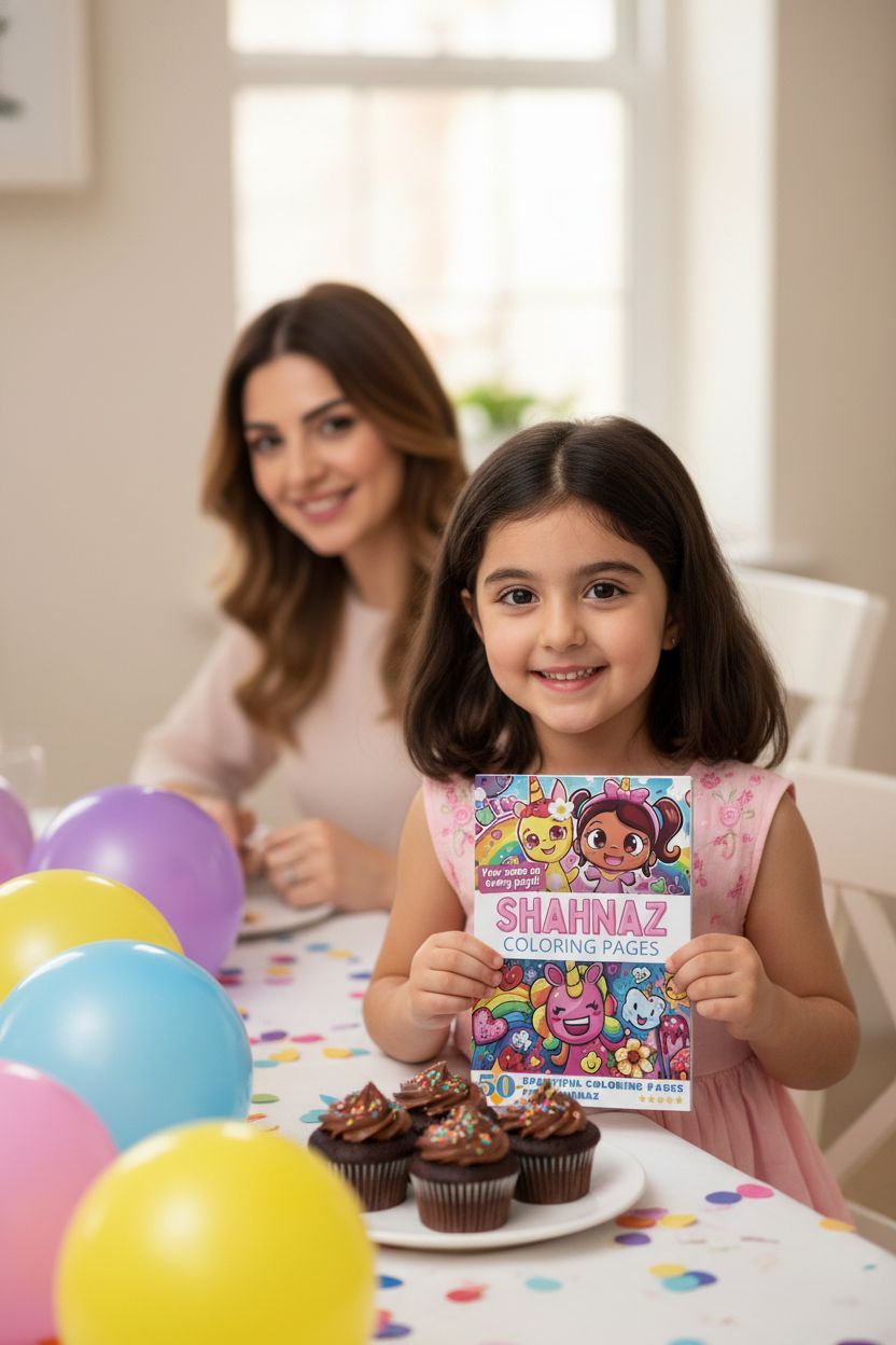 Shahnaz coloring book in use